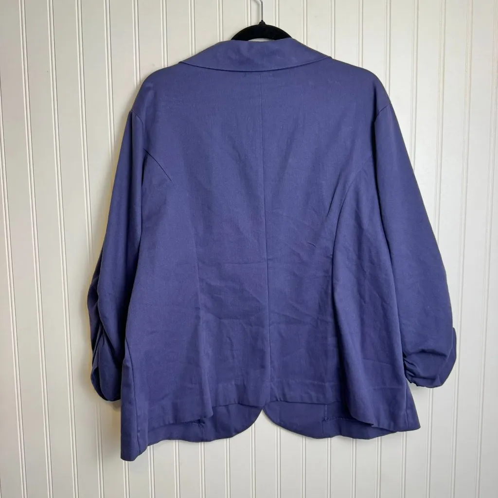 Torrid Purple/Blue NWT One Button Blazer Ruched Sleeve Q16 - Image 5