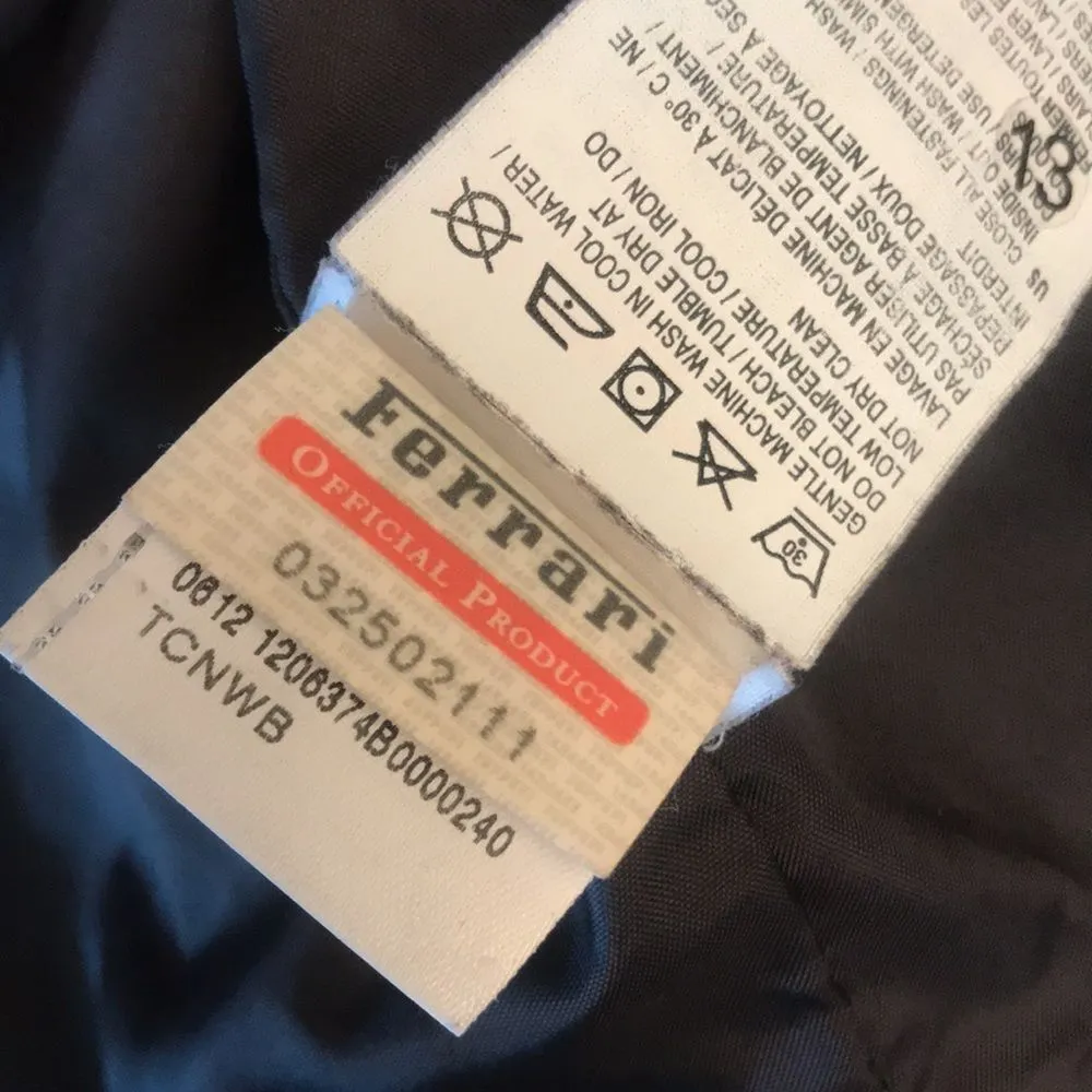 Ferrari black windbreaker style puma zip up car jacket size small nylon cars - Image 14