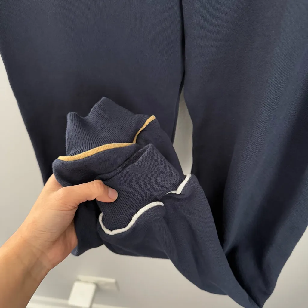 The Great. 1 Small Cropped Sweatpant Navy Joggers Lagenlook Lounge Comfy Varsity Blue - Image 3