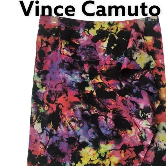 Vince Camuto Abstract Pink & Purple Floral Mini Skirt Sz4 - Image 2