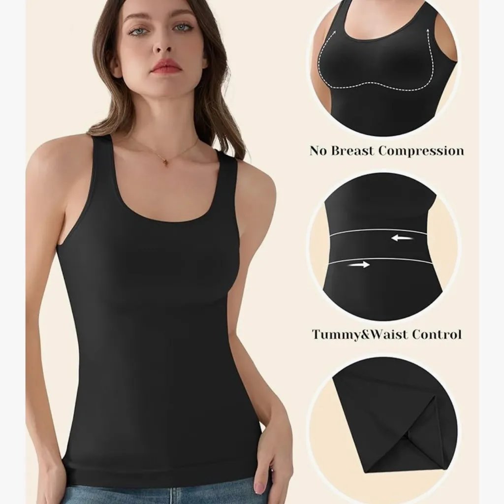 Black Shapewear Tank Top Size M - Image 2