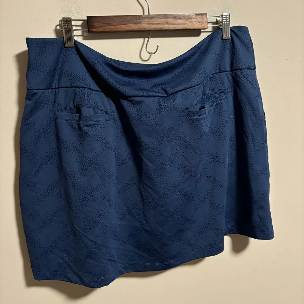 ADIDAS GOLF Tennis JACQUARD Cinch Skirt SKORT Tech Indigo- Size XL - Image 11