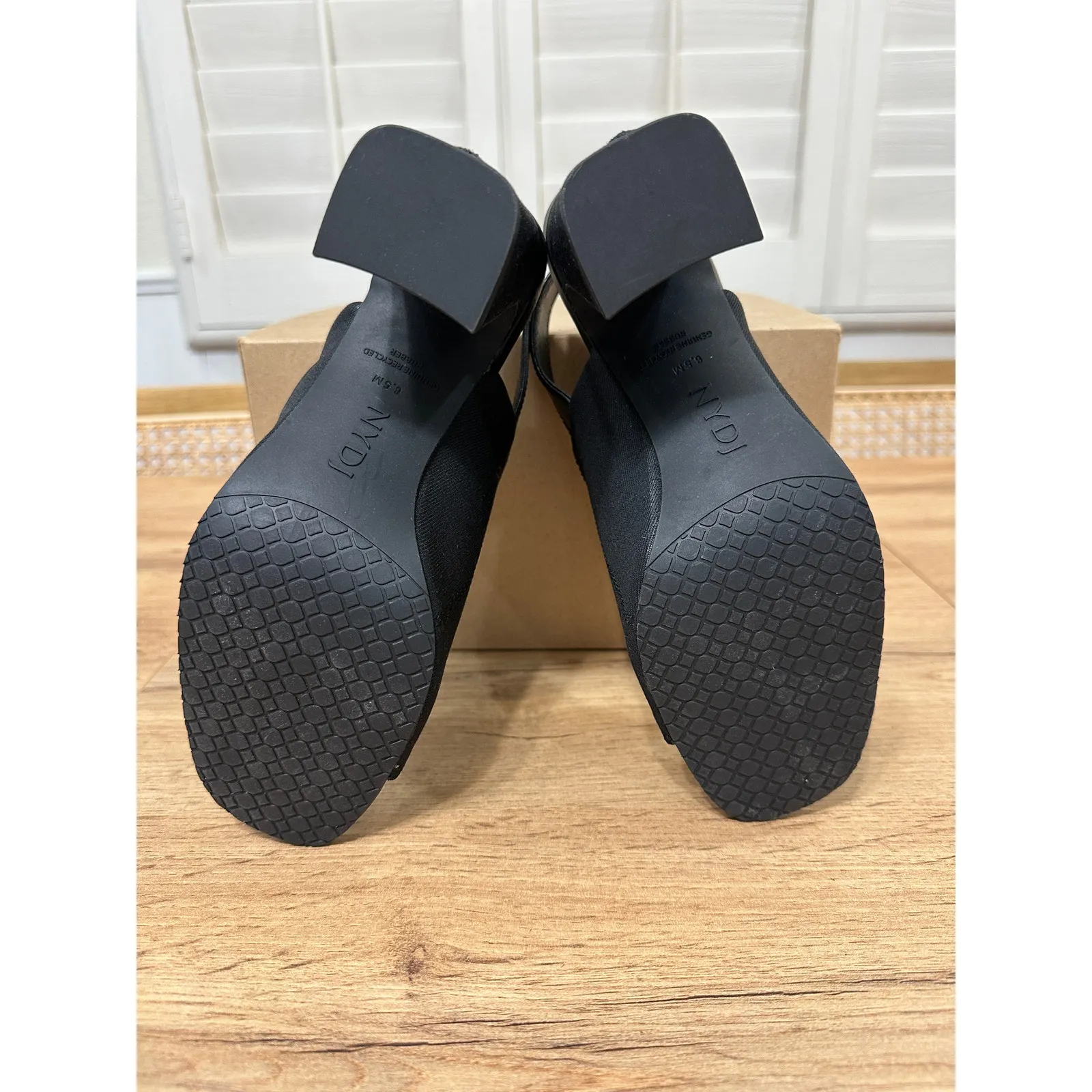 NYDJ Lyssa Block Heel Sandals Indigo Blue List Denim Size 6.5 NWOB Memory Foam - Image 10