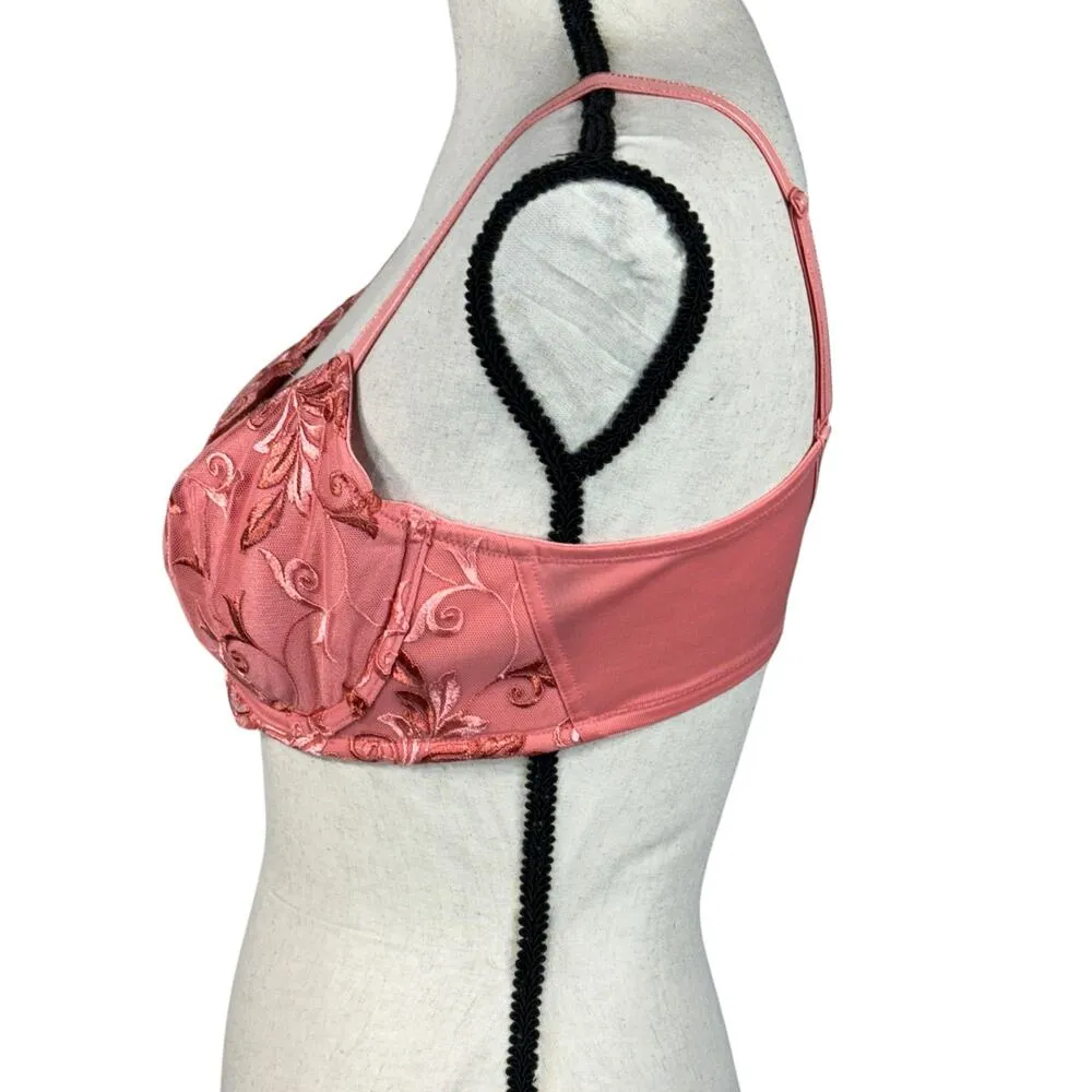 Soma SZ 36C Sensuous Sides Full Coverage Lace Bra Floral Stretch Adjustable Pink - Image 5