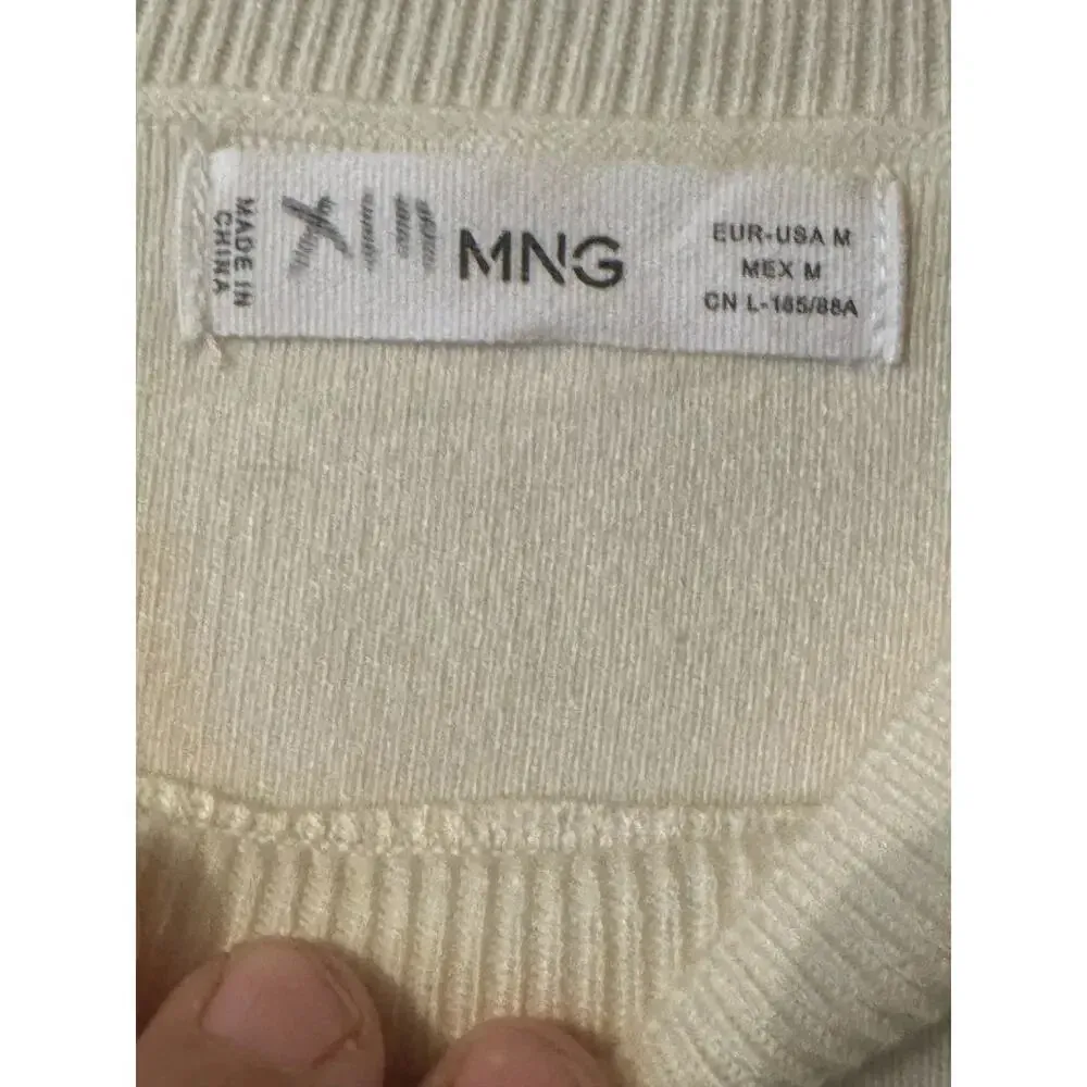 Mango Brown/Cream stripe 100% Viscose pull over sweater preppy trending classic - Image 5