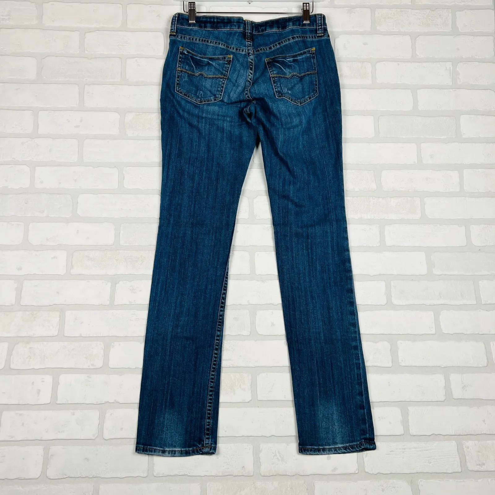 Arizona Jeans Womens Size 7‎ Distressed Ripped Skinny Blue Denim Jeans - Image 8