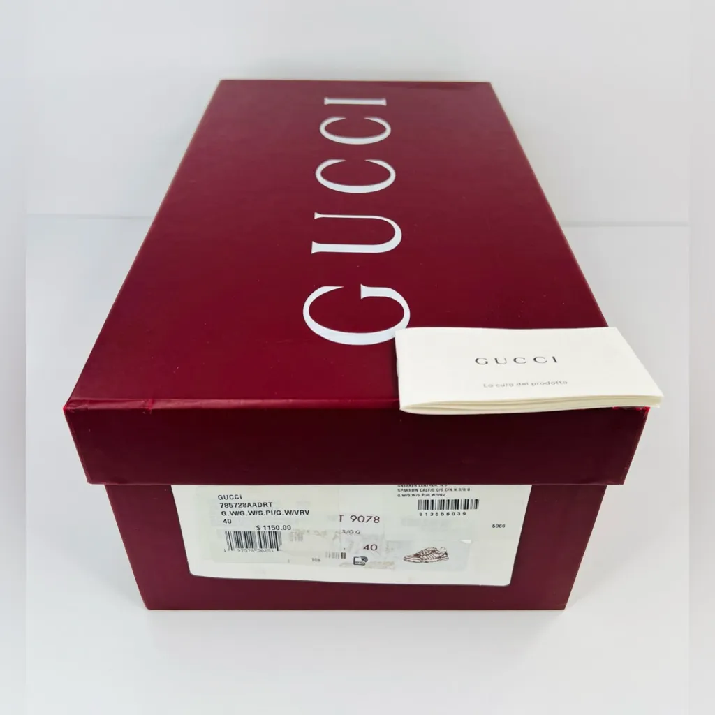 Gucci Re Web Ace Women Sylvie Logo Leather Low Top Sneakers Size EU 40 - Image 2