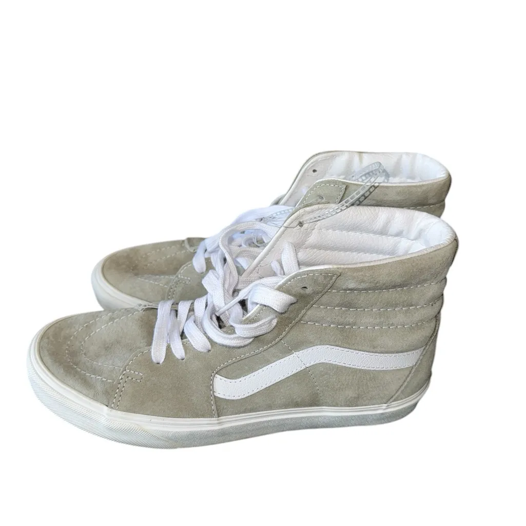 NEW Vans  Sk8-Hi Pig Suede Moss Gray Snow White / Mint Green  M8.5 W 10 - Image 6