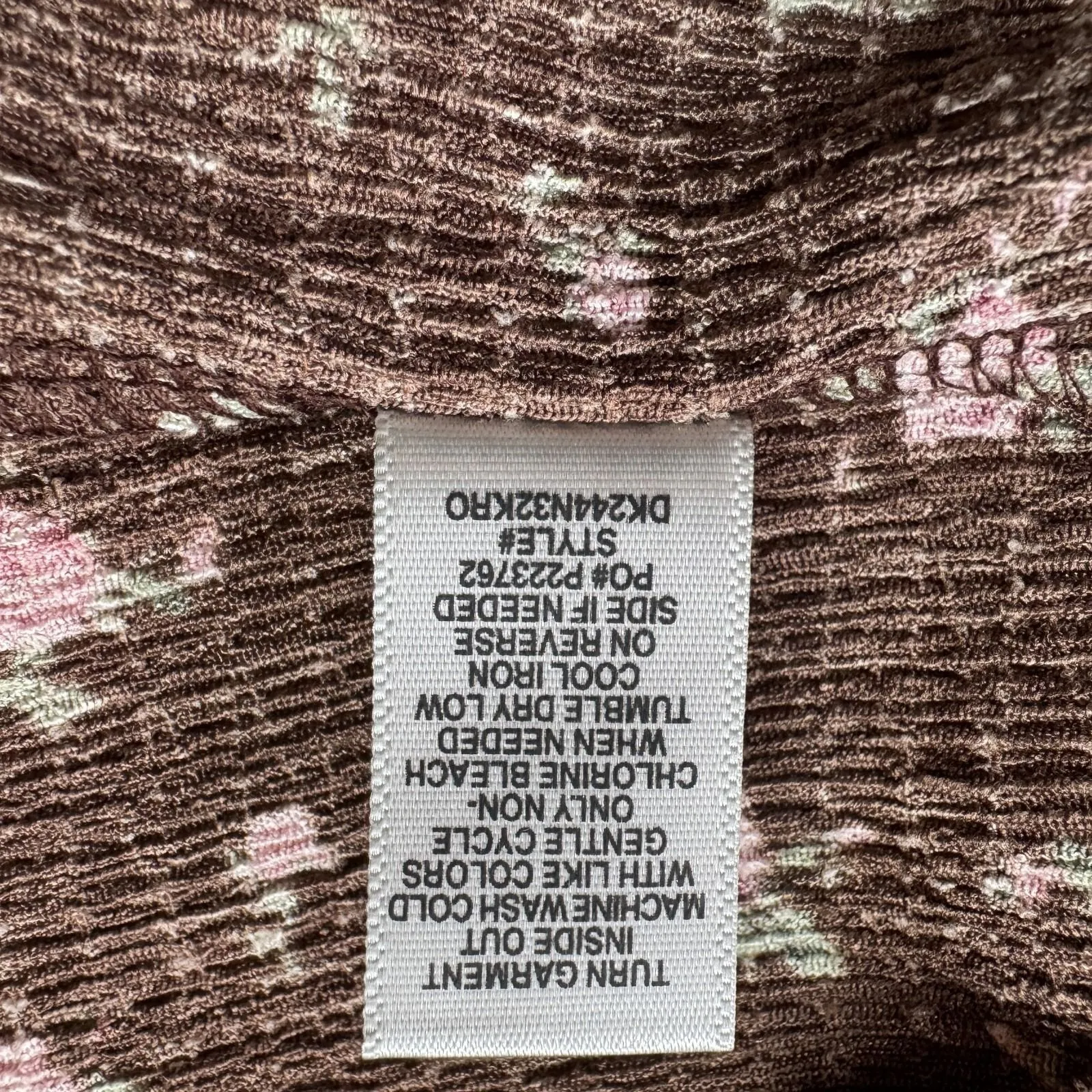 NEW Madden Girl Brown Pink Floral Fit and Flare Dress Juniors Medium Cottagecore - Image 7