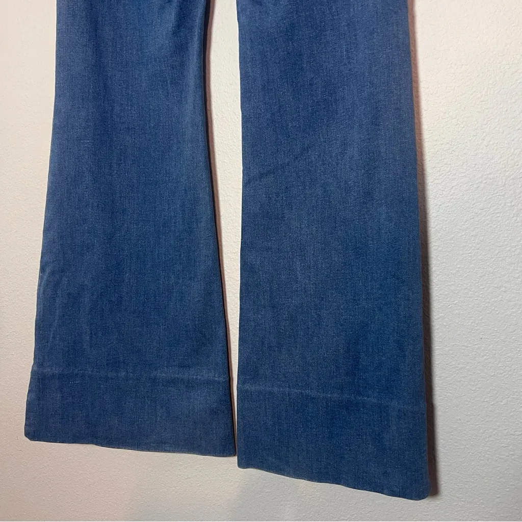 Express 70s Flare Jeans Mid Rise Trouser Pockets Size 6R Medium Wash - Image 9