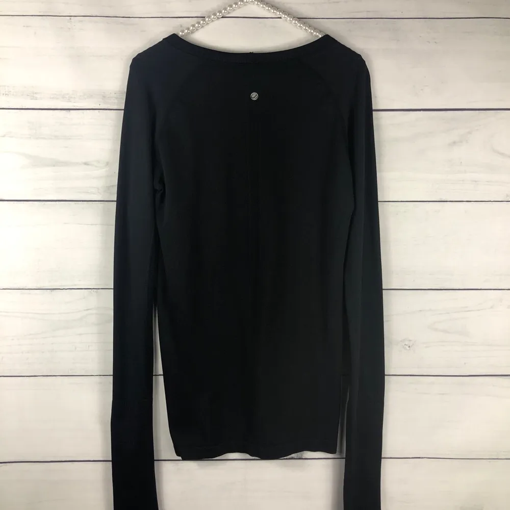 THERMAL Long Sleeve Thumb Holes Top Black Size L - Image 2