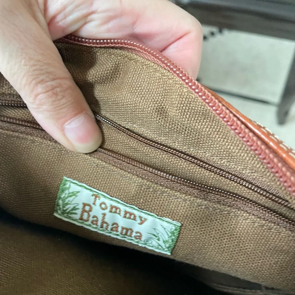 Vintage 90s Y2K Tommy Bahama Palm Tree Tapestry Baguette Bag Purse - Image 9