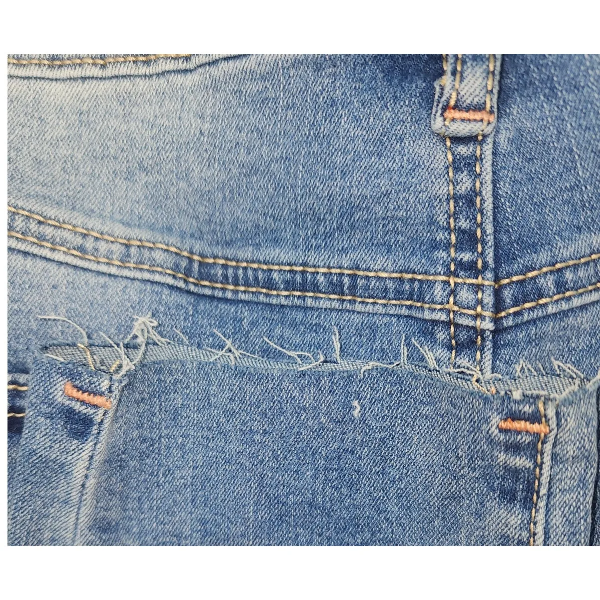 True Religion Halle Flap Skinny Raw Jeans - Medium Cloudless Wash Size 31 - Image 14