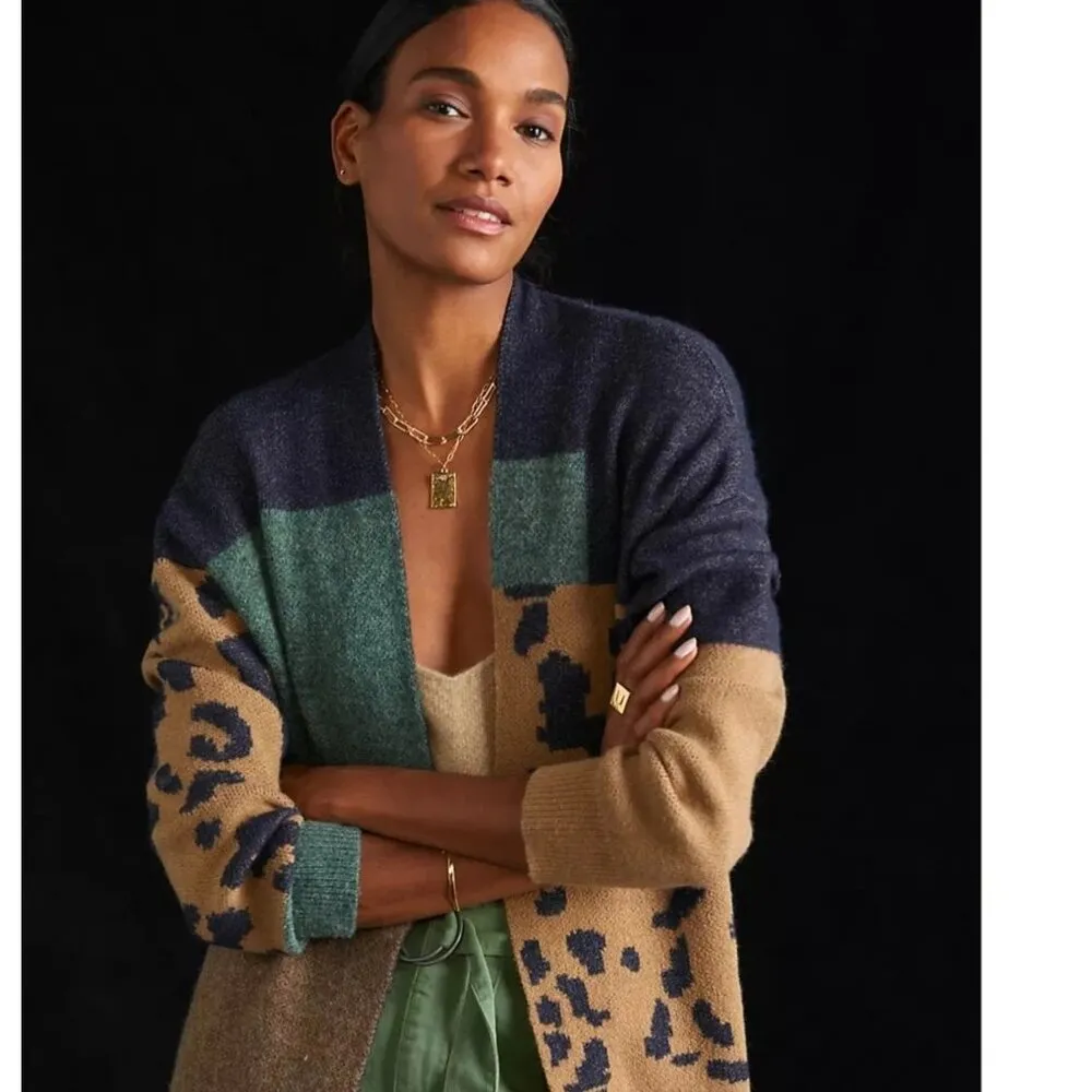 Pilcro Animal-Printed Duster Cardigan One Size - Image 9