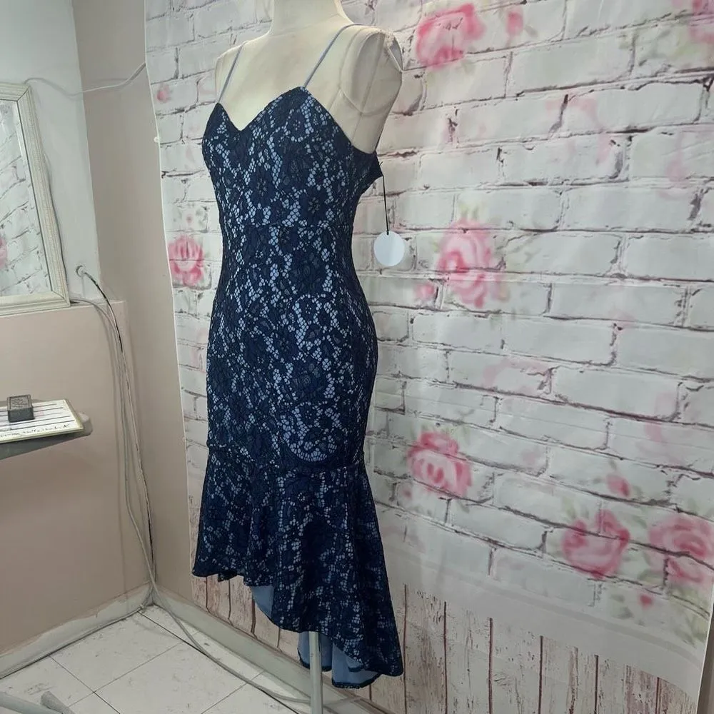 About Us Women's Angeline High Low Mermaid Ruffle Dress In Indigo Size XS NWT - Image 7