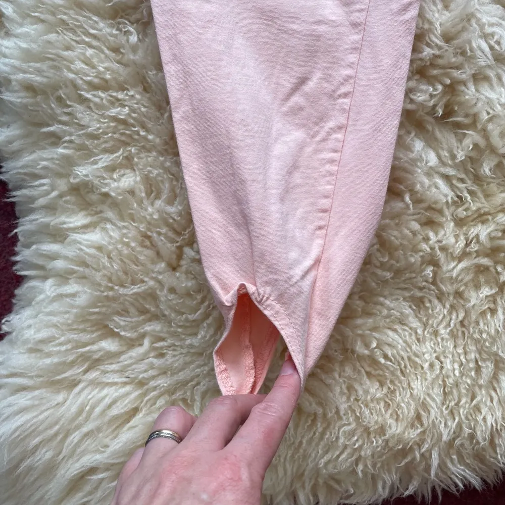 90s vintage stirrup pants peachy knit lounge pants - Image 3