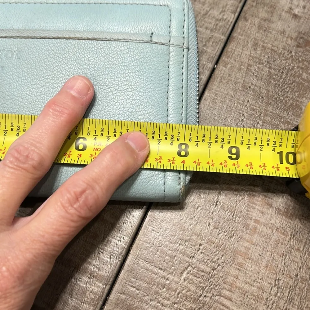 Margot New York leather Gabby Wristlet Wallet in EUC Robins egg blue - Image 7