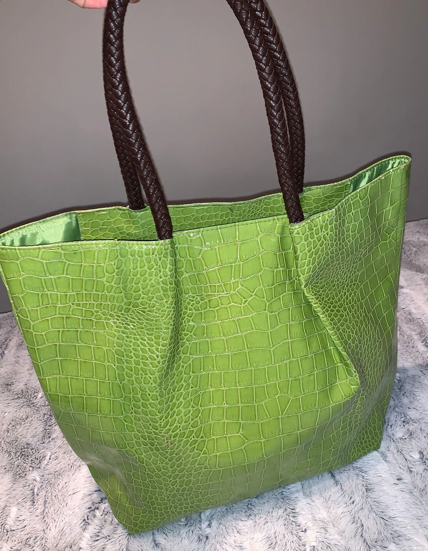 Neiman Marcus Green Tote Bag - Image 3