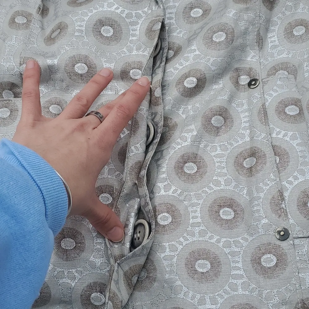 NWT Isabel Toledo for Lane Bryant Silver Linen Blend 3/4 Sleeve Coat Size 14 - Image 6