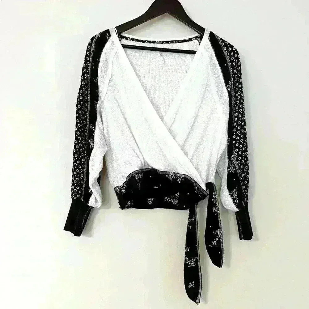 Free People Black and White Blouse - Image 2