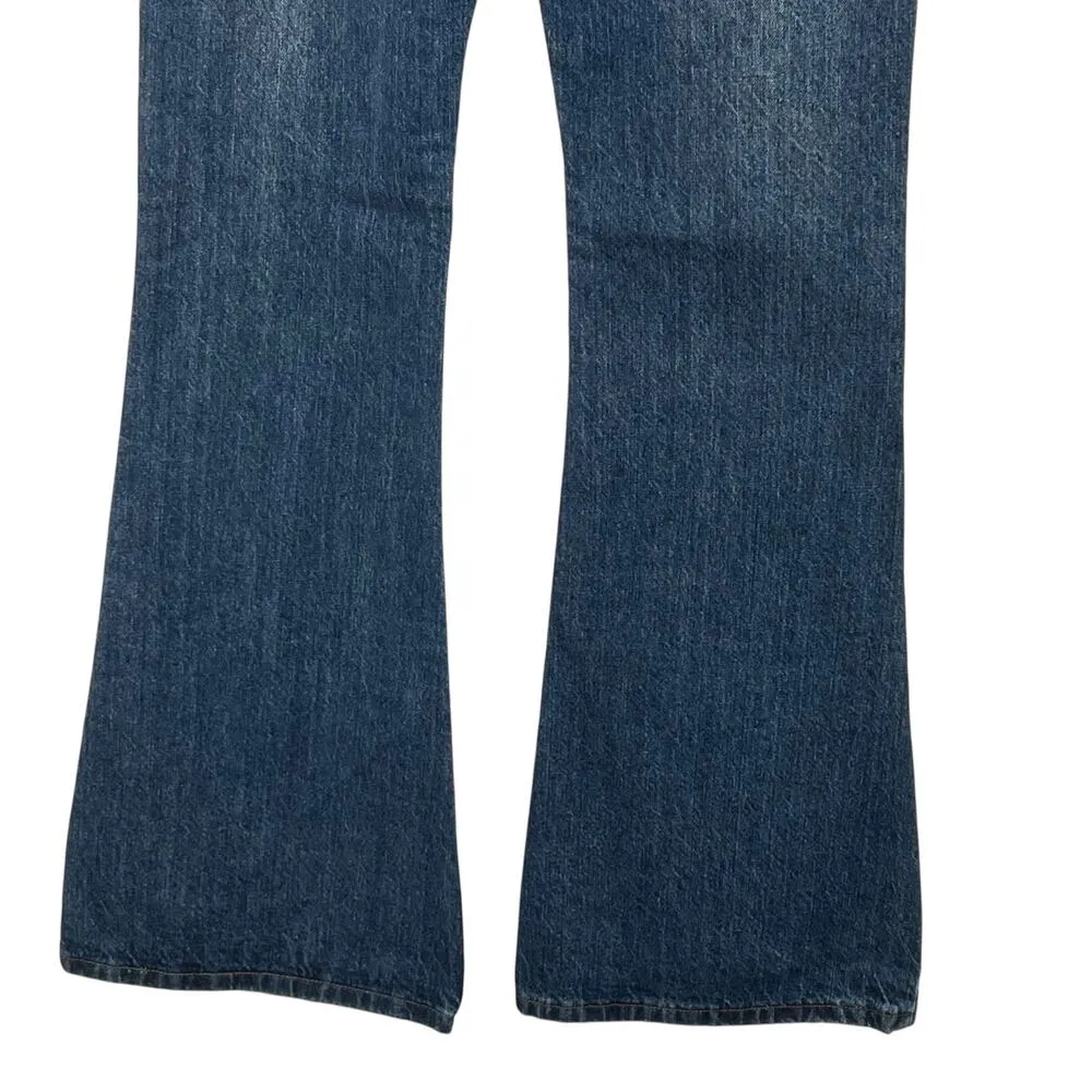 Blue Pearl Allen Schwartz Topaz Jeweled Jeans Blue 70s Flare Size 28 Y2K NWT - Image 10