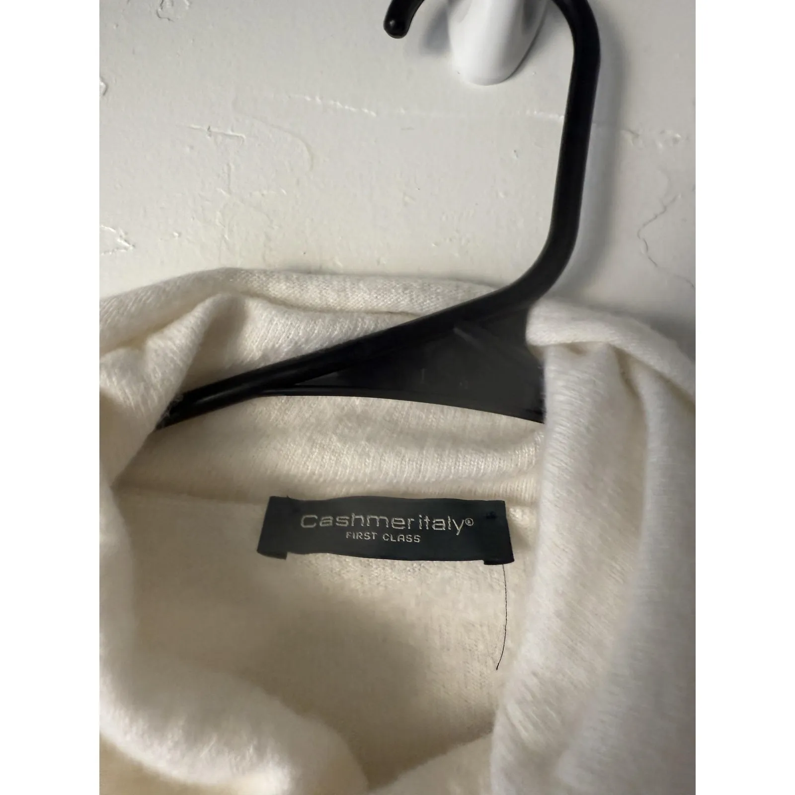 Cashmeritaly Sweater‎ Womens Large White Cowl Neck Wool Silk Cashmere Italy Soft Size 12 - Image 4