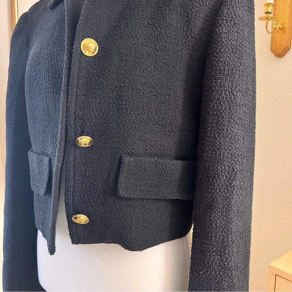 Babaton ARITZIA  Black Tweed Frances Blazer‎ Jacket Size Small - Image 3