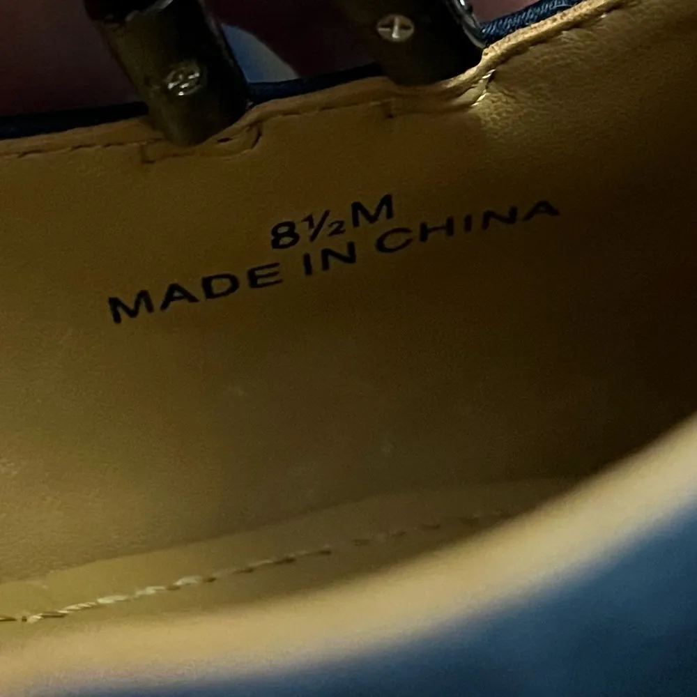 J.Renee Strappy D’Orsay Low Heel Pumps Criss Cross Detail Navy 8.5 Blue - Image 7