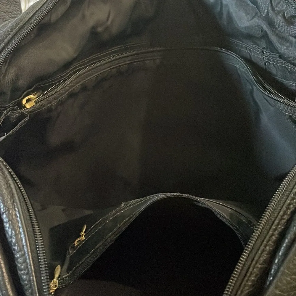 Libaire Black Leather Laptop Bag Black - Image 7