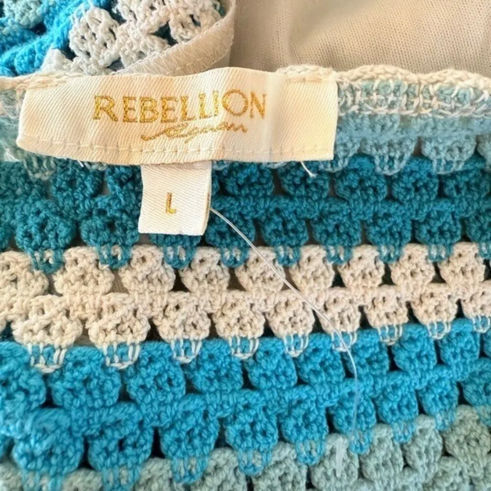 Rebellion Again Cochet Sleeveless Crop Tank Top & Shorts Set Size L Bohemian - Image 4