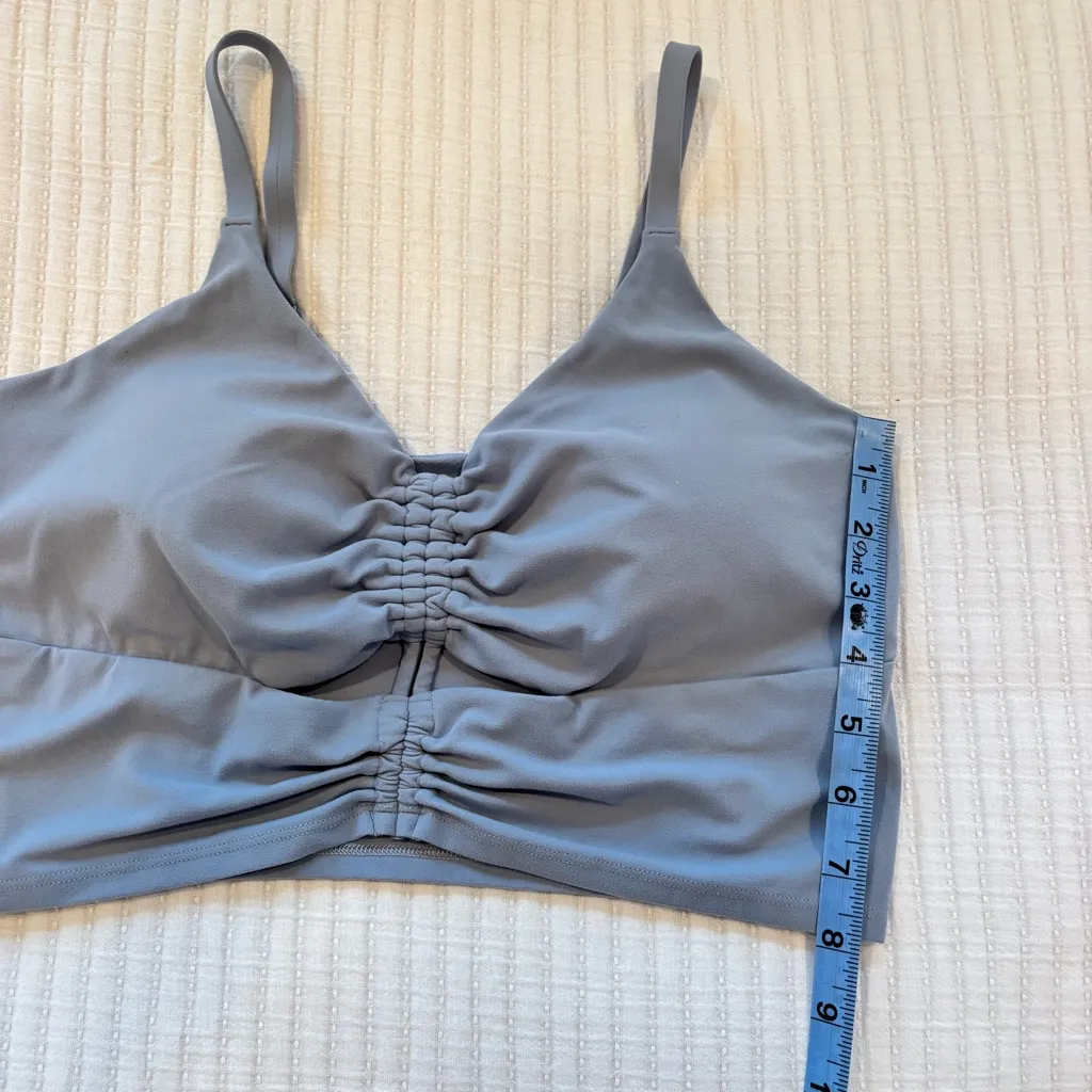 Athleta Cinch Longline Dusty Blue Women's Sports Bra Removable Pads Size Medium - Image 8