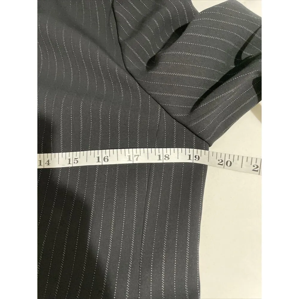 KATE HILL For Lord & Taylor Womens Button Up Blazer Jacket Black pinstripes Sz 8 - Image 6