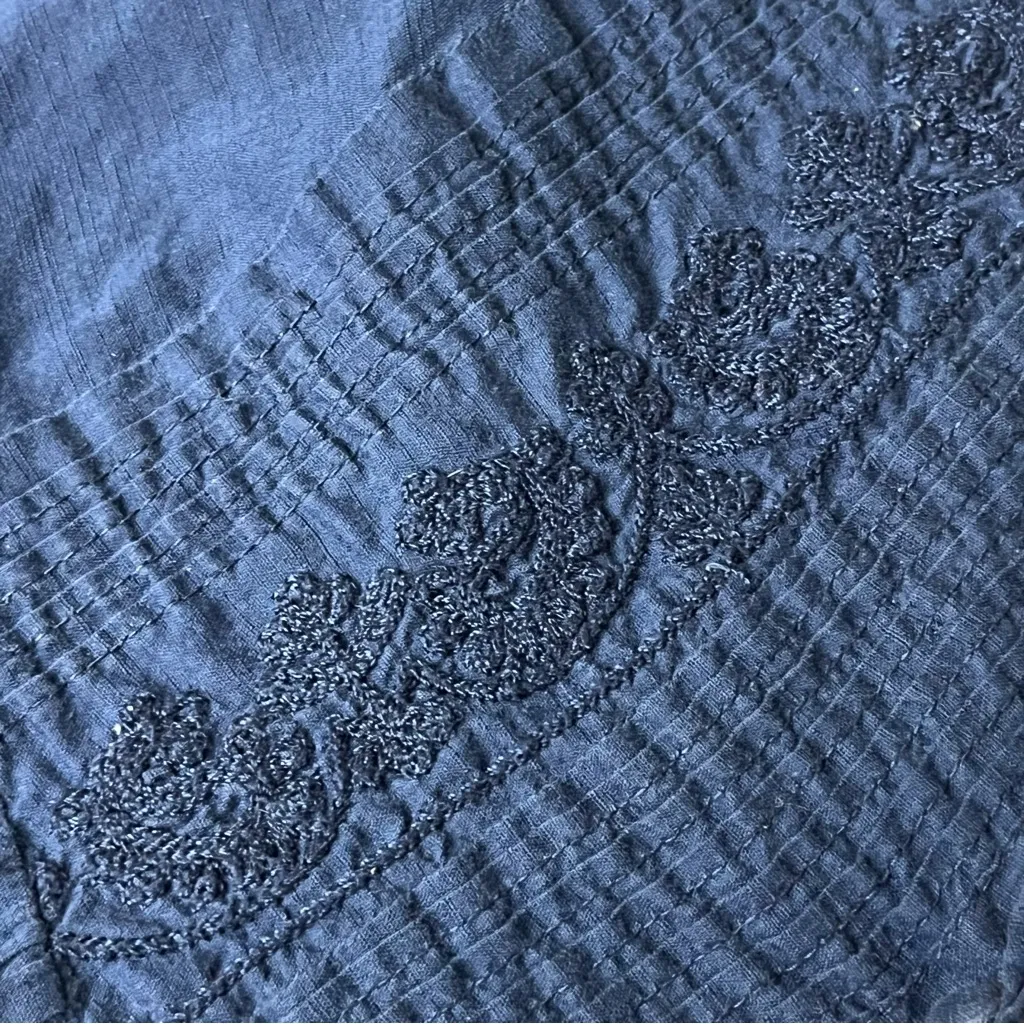 Vtg Y2k At John’s Bay Womens Blue Blouse Peasent Preppy Boho Hippie Coastal XL - Image 9