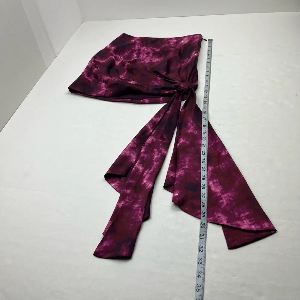 Cinq A Sept Ryder Tie Dye Side Tie Mini Skirt Womens SZ 0 Pink Purple *TINY FLAW - Image 9