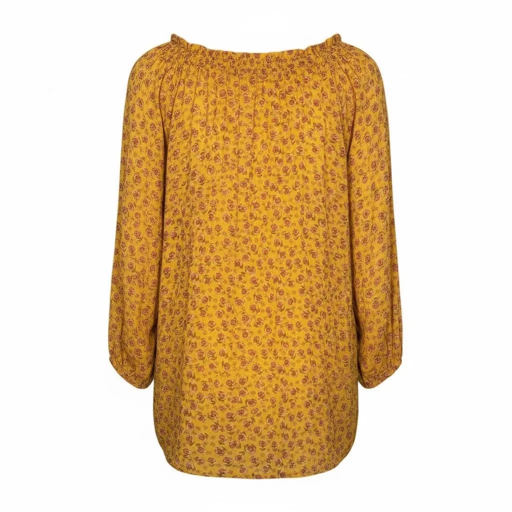 Chaps Women Off The Shoulder Top Floral Print Blouse 1X 3/4 Sleeve Boho Bodycon - Image 2