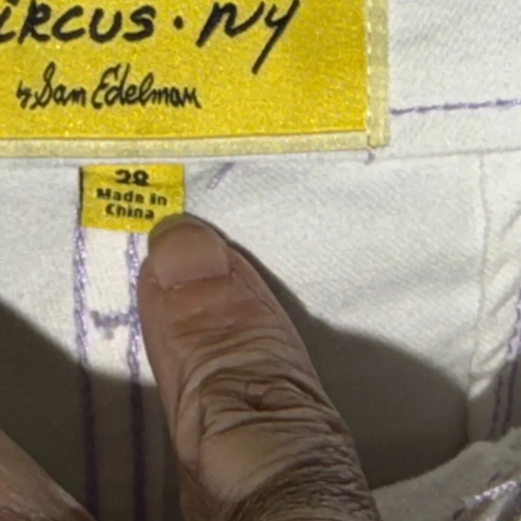 Circus by Sam Edelman White With Purple Embroidery Denim Jeans High Rise Sz 28 - Image 10