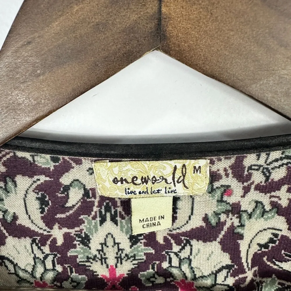 OneWorld Top Women‎ M Whimsigoth Boho Babydoll Tunic Y2K Cottagecore Indie - Image 2