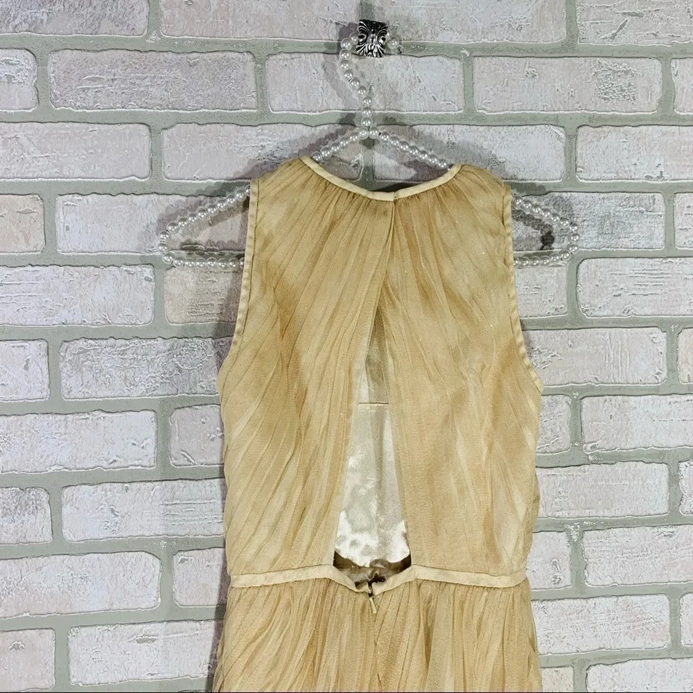 Jill Stuart Gold Tulle Riched Mini Cocktail Dress Size 0 - Image 6