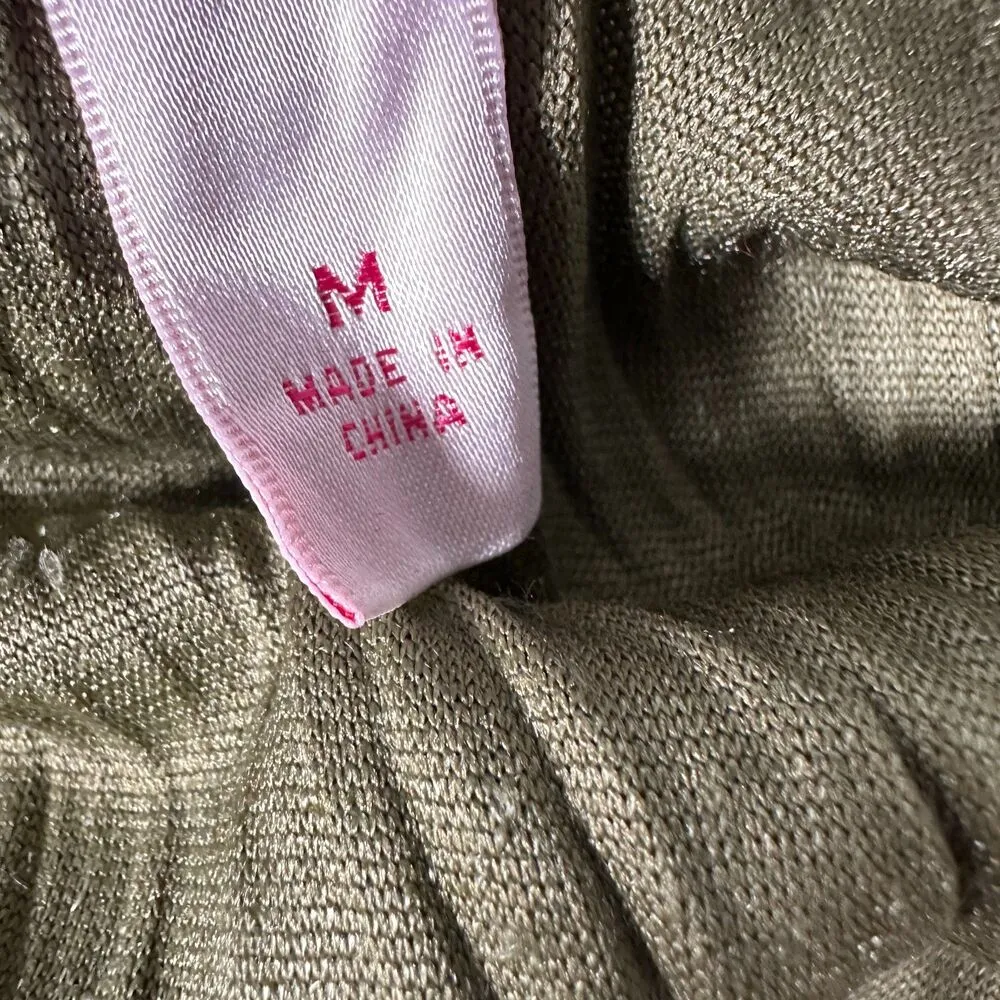 Xhilaration Vintage 90s Green Velvet Lace Topper Fairy Boho Ethereal Size Medium - Image 3