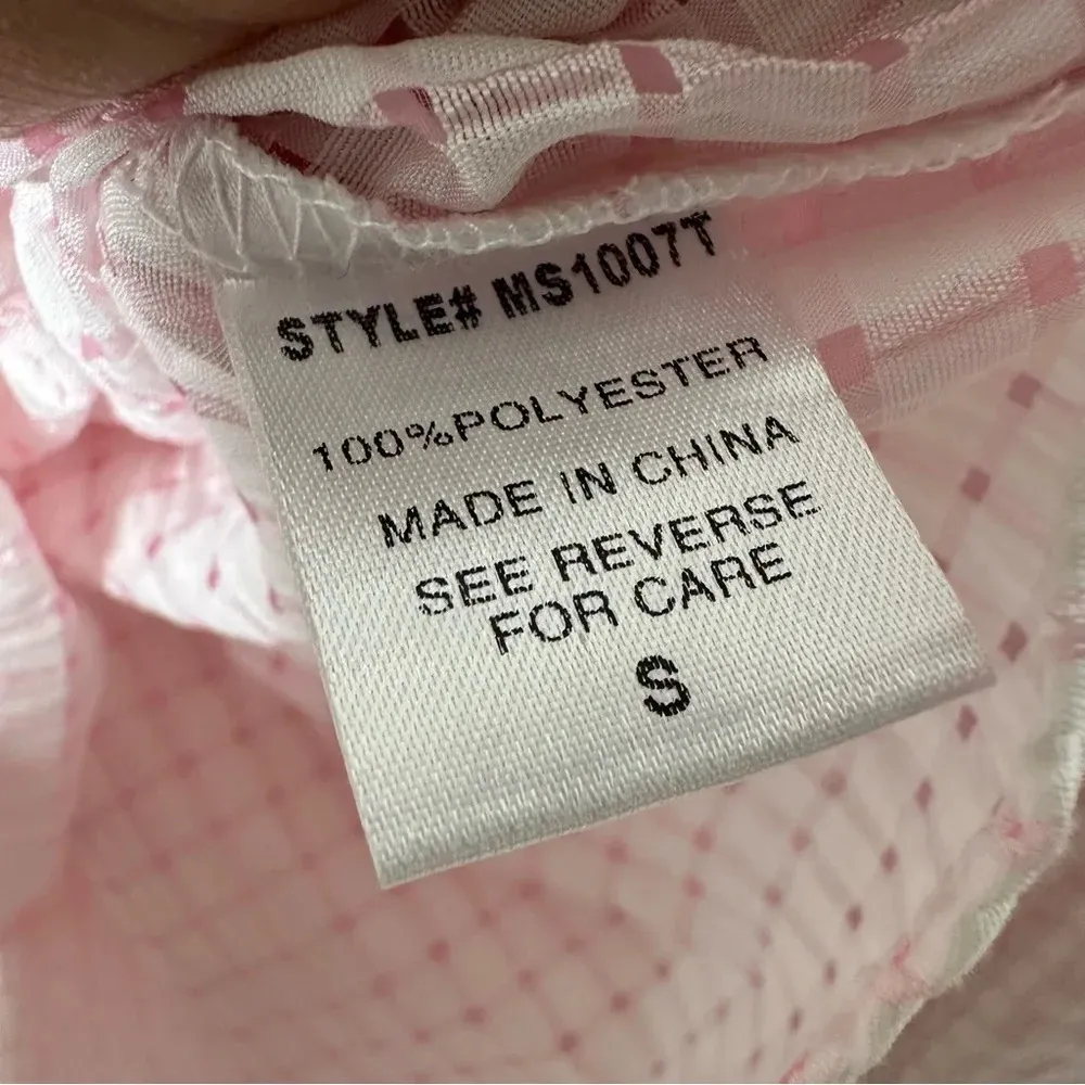 Meet Me In Santorini NEW! Pink Gingham Jasmine Top Size Small - Image 8