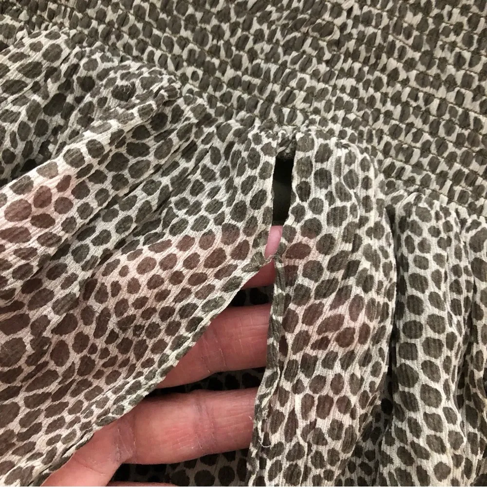 New York Silk Dot Print Smocked Waistband Ruffle Tiered Mini Skirt - Image 12