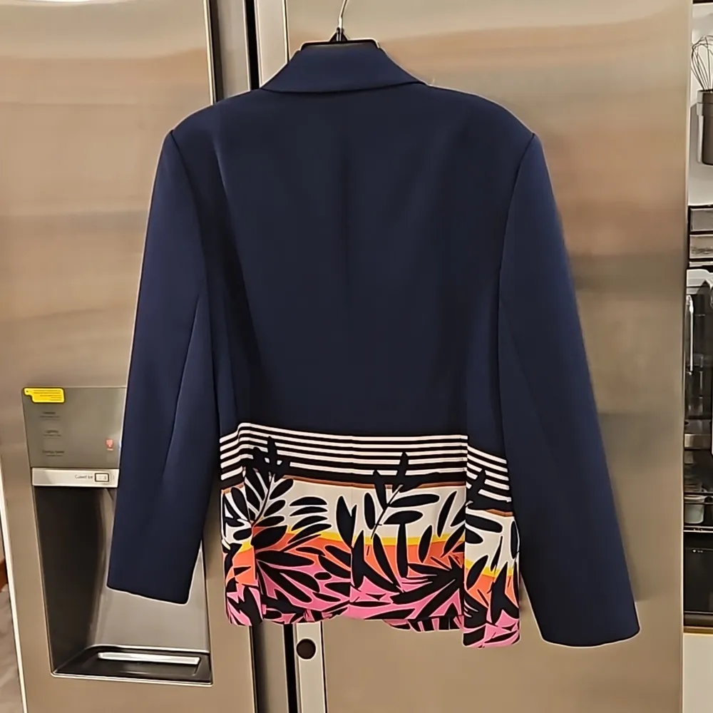 💕TRINA TURK💕 Beacon Blazer ~ Beach Side Abstract Tropical Print 14 NWT - Image 9