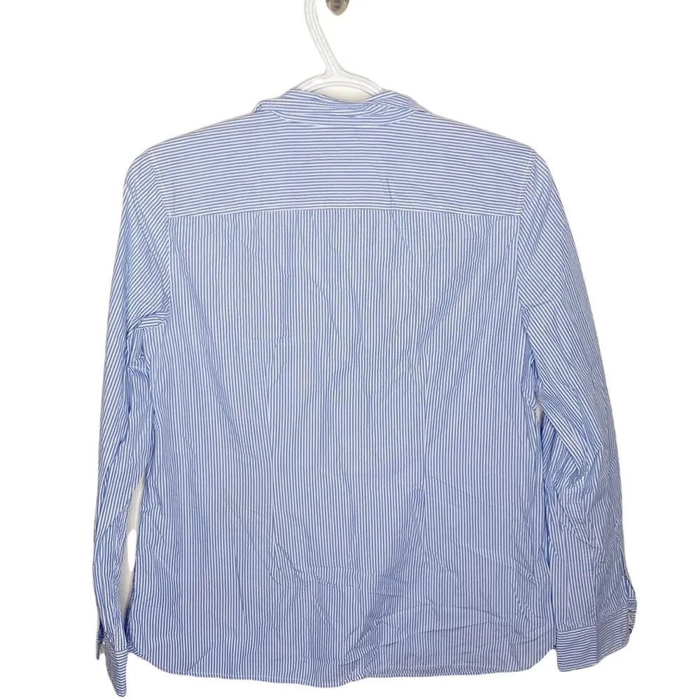 Talbots striped button down with floral embroidery size Sp - Image 2