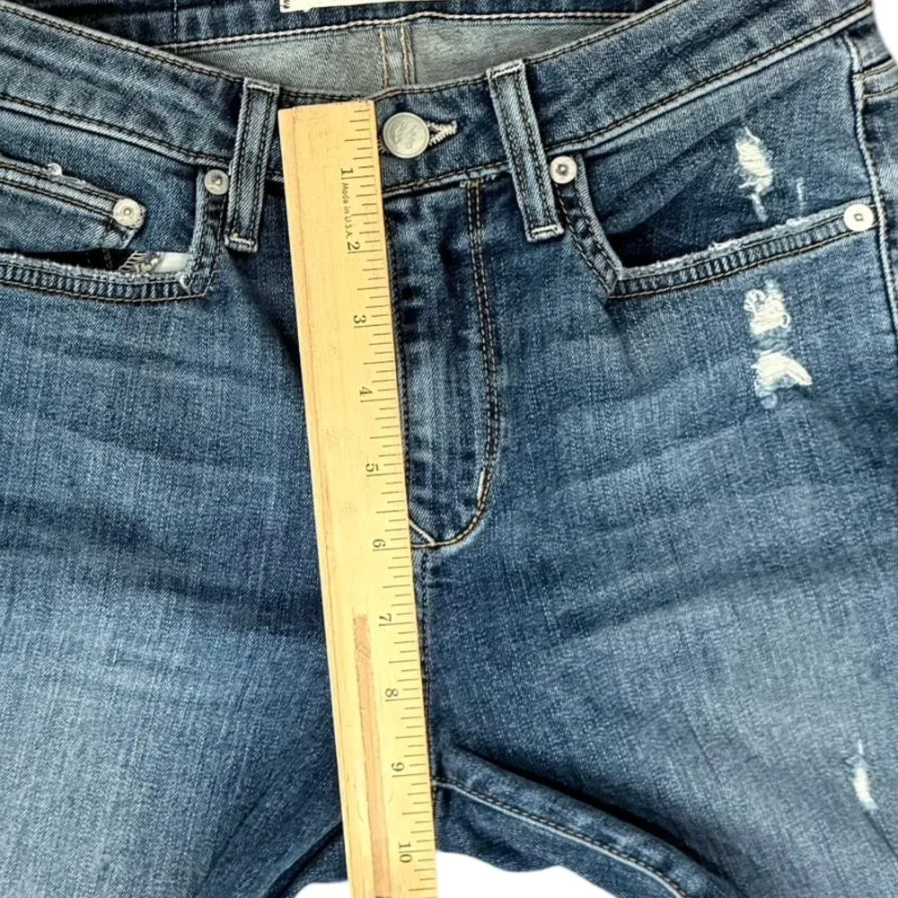 Lovers and Friends Distressed Mason Naples Raw Hem Blue Hi Rise Skinny Jeans 25 - Image 4