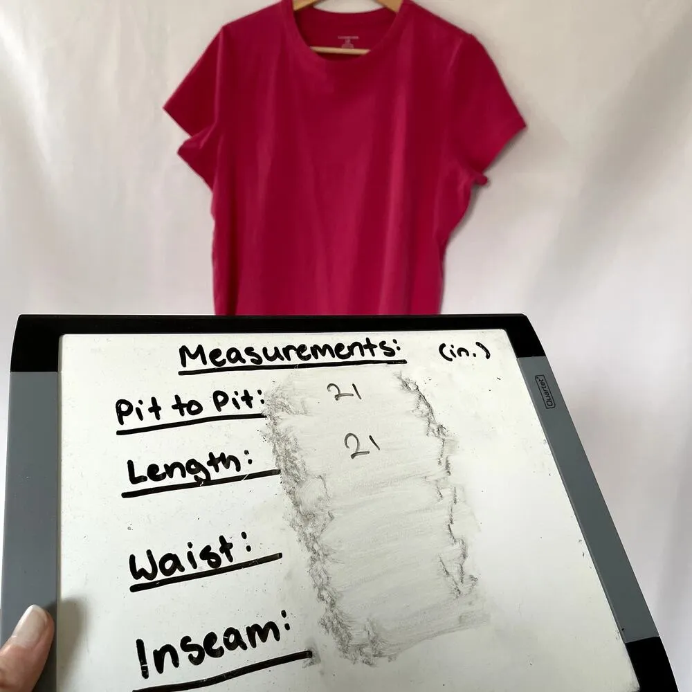 Lands' End bright pink short sleeved cotton top barbiecore shirt women's size L Size L - Image 4