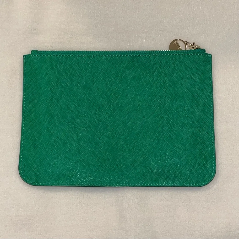 DKNY Green  Genuine Leather Clutch Gold Hardware - Image 3