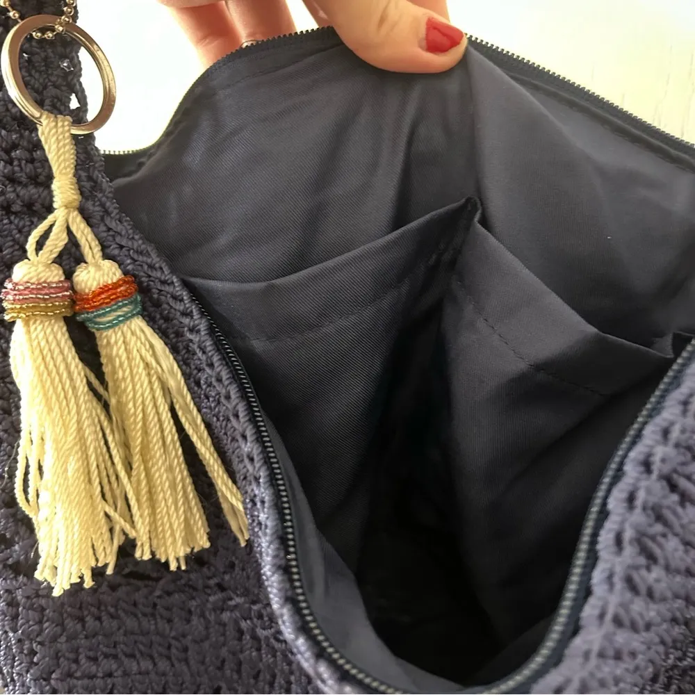 Blue crochet knit bag - Image 6