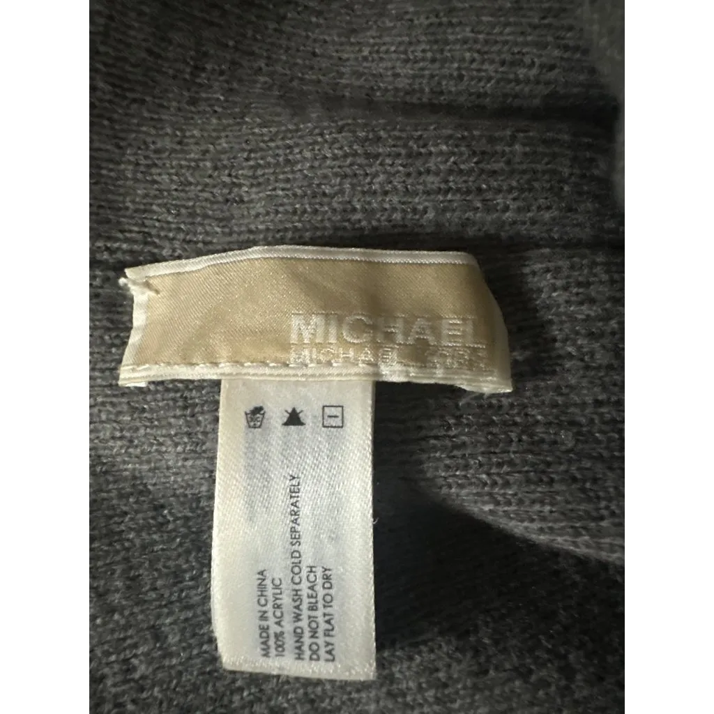 Michael Kors Gray Acrylic Beanie With repeat Monogram Pattern Made In China - Image 5