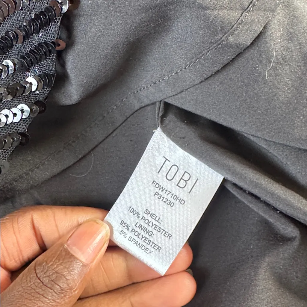 Tobi Black Mini Sequin Dress SIZE M - Image 3