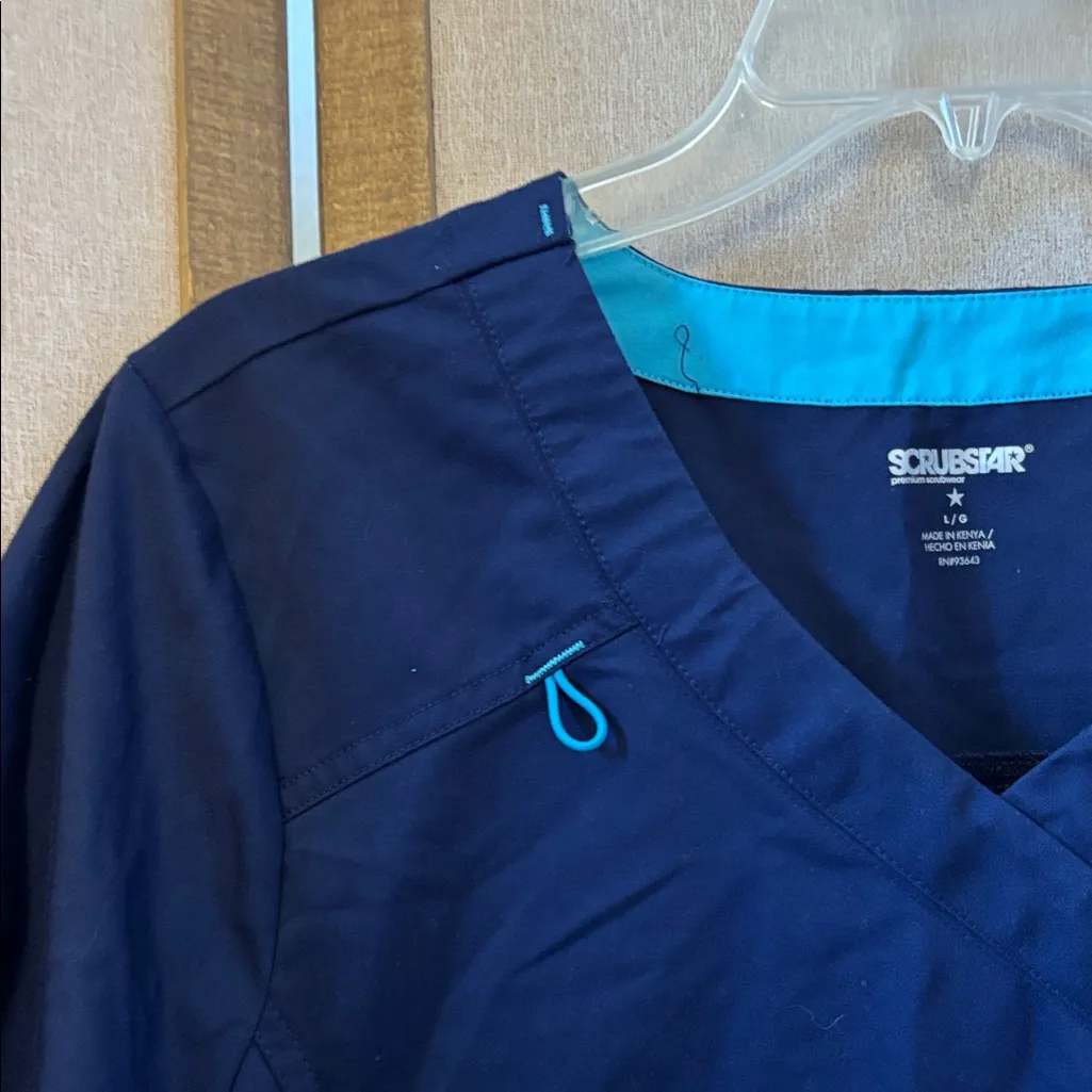 Scrubstar Indigo Blue Women's scrub Top large - Image 3